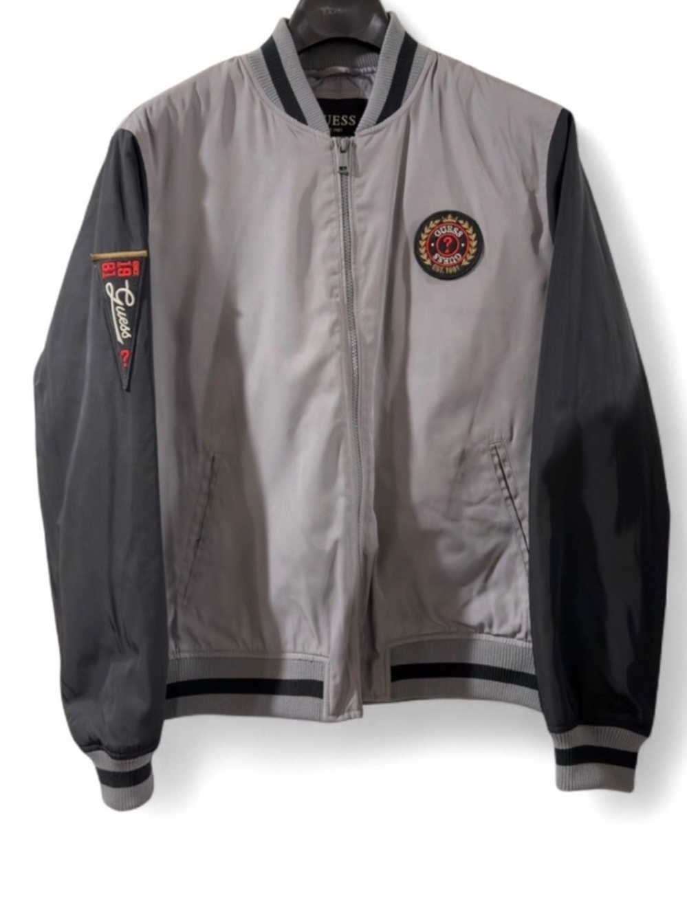 GUESS Varsity Bomber Jacket Full Zip Size Men’s Medium (NWT)